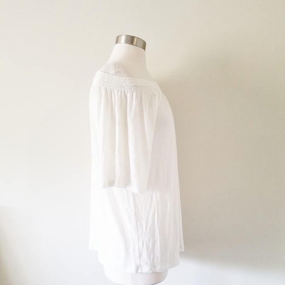 Michael Kors Smocked Off-The-Shoulder Top Natural - Picture 7 of 8